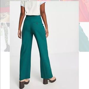 Bershka Green Wide Leg Trousers - Size 4